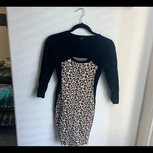 G by guess Cheetah Print Sweater Dress | Small